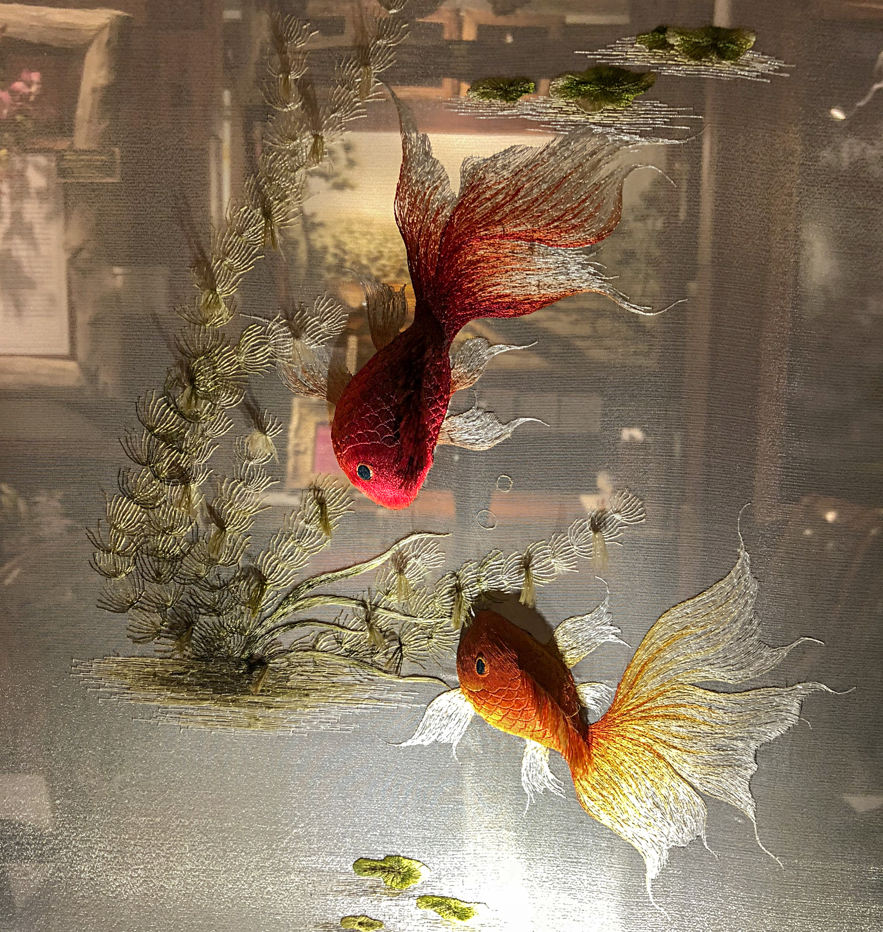 Hue, embroidery goldfish
